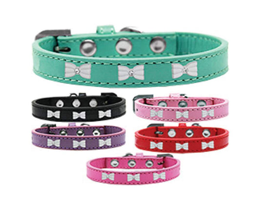 Dog, Puppy & Pet Widget Fashion Collar, "White Bow"