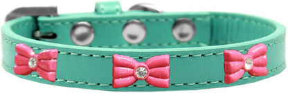 Dog, Puppy & Pet Widget Fashion Collar, "Pink Glitter Bow"