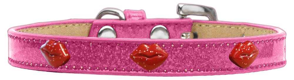 Dog, Puppy & Pet Widget Ice Cream Collar, "Red Glitter Lips"