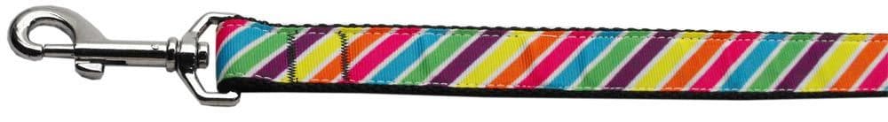 Pet Dog & Cat Nylon Collar or Leash, "Striped Rainbow"