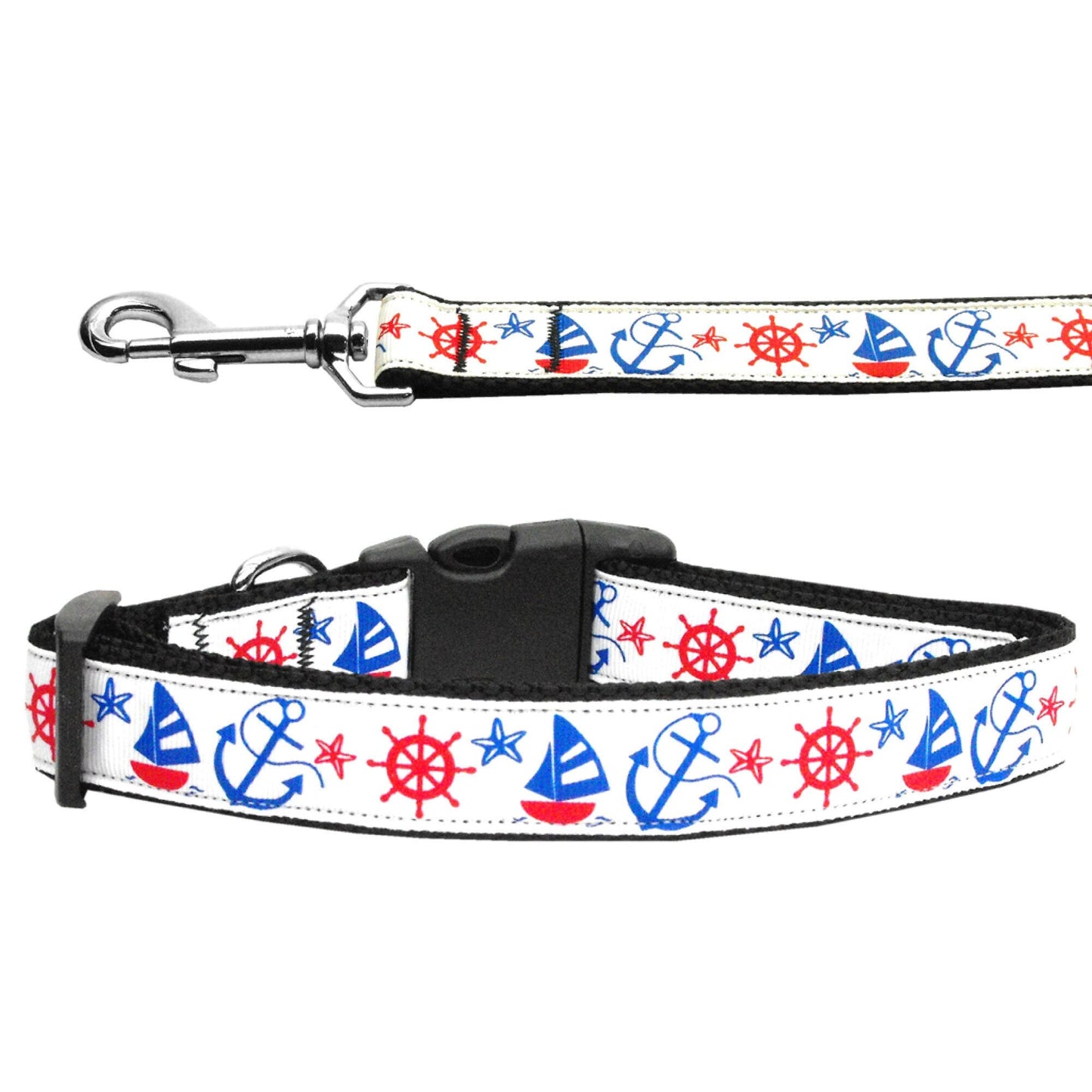 Pet Dog & Cat Nylon Collar or Leash, "Anchors Away"