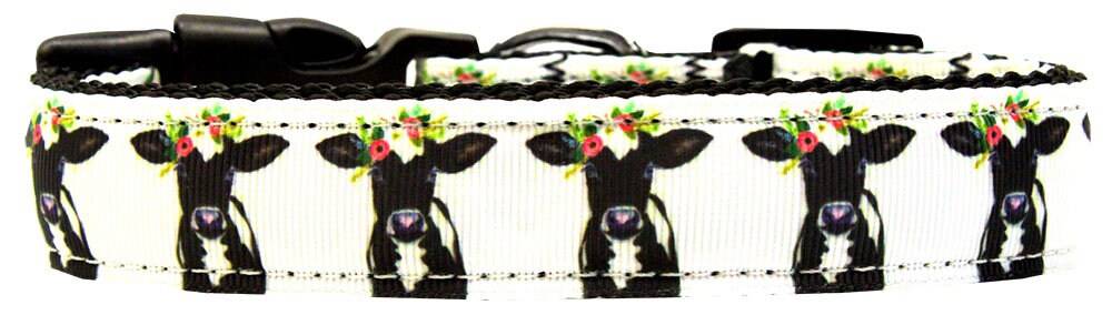 Pet Dog & Cat Nylon Collar or Leash, "Pretty Baby Cows"