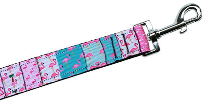 Pet Dog & Cat Nylon Collar or Leash, "Flamingo Fun"