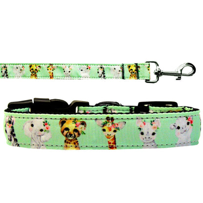 Pet Dog & Cat Nylon Collar or Leash, "Pretty Baby Jungle Babies"