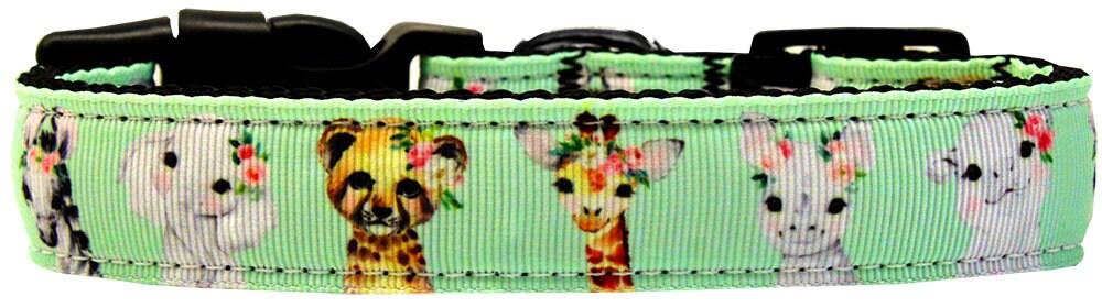 Pet Dog & Cat Nylon Collar or Leash, "Pretty Baby Jungle Babies"