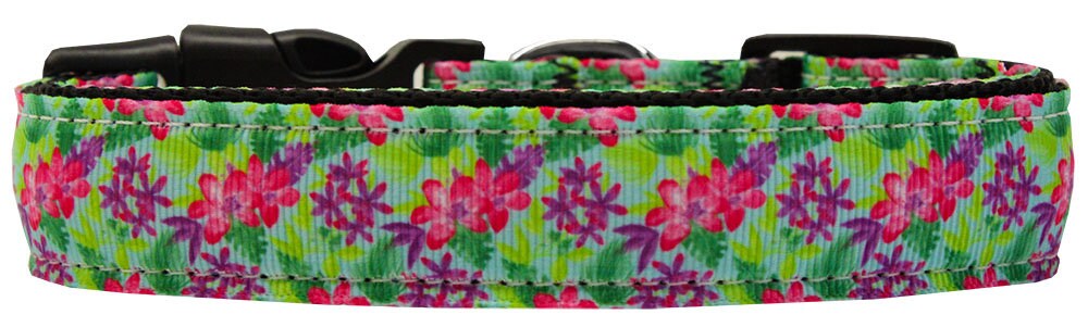 Pet Dog & Cat Nylon Collar or Leash, "Island Flowers"