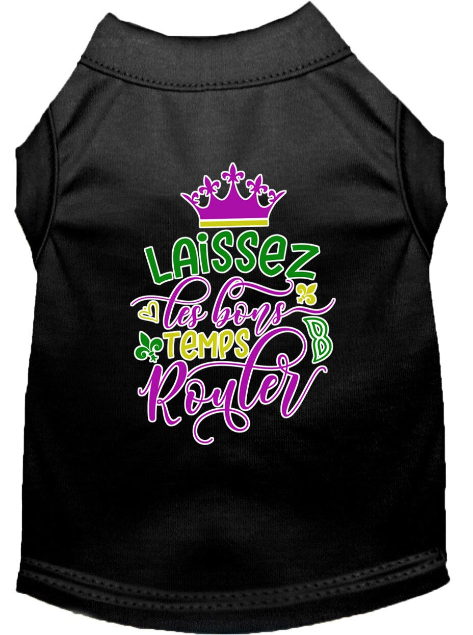 Pet Dog & Cat Shirt Screen Printed, "Laissez Les Bons Temps Rouler"