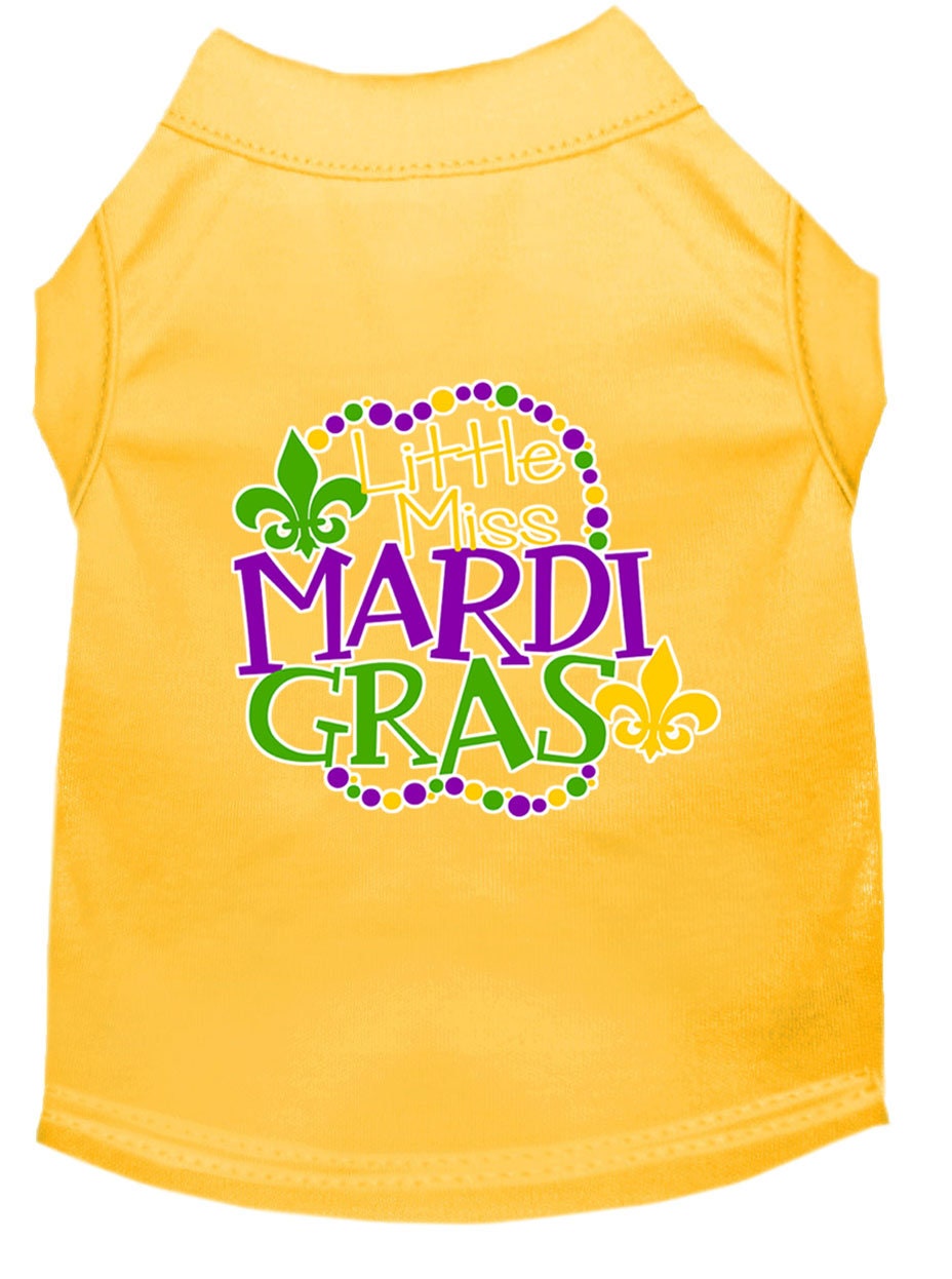 Pet Dog & Cat Shirt Screen Printed, "Little Miss Mardi Gras"