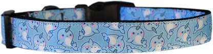 Pet Dog & Cat Nylon Collar or Leash, "Narwhals"