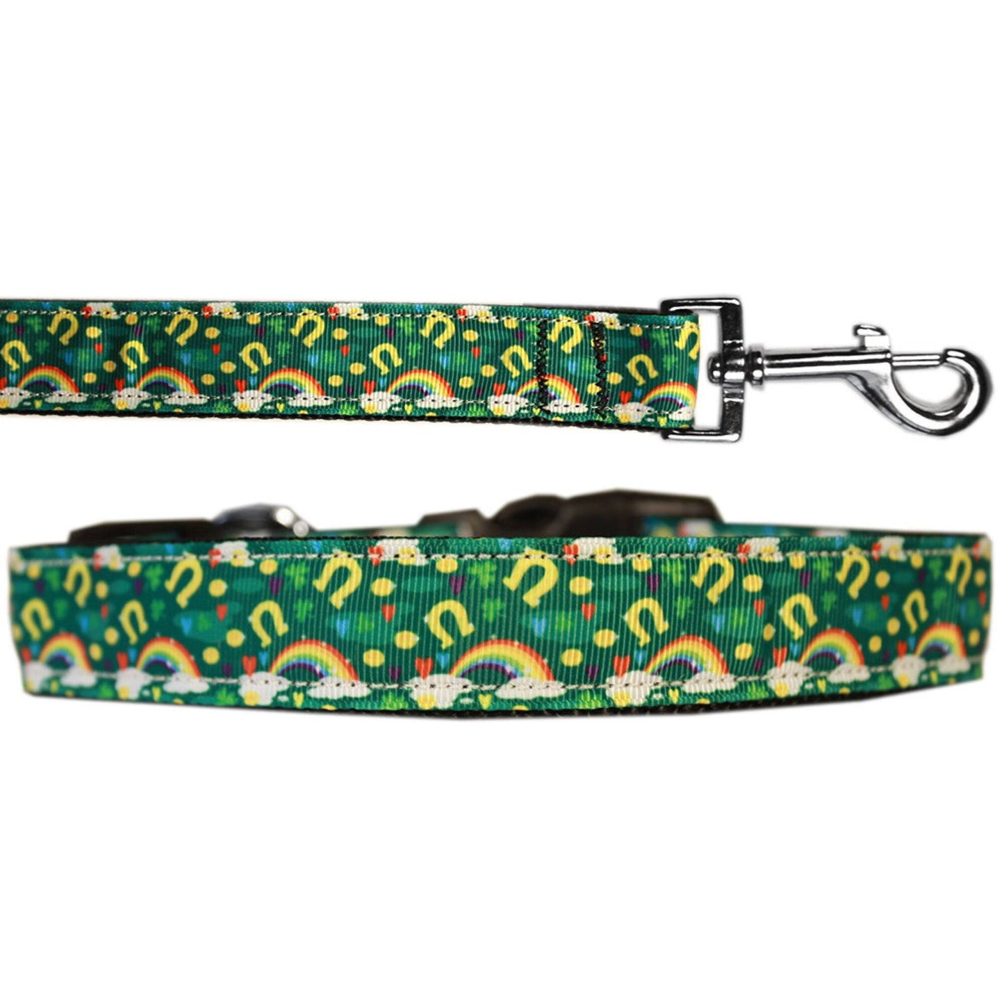 Pet Dog & Cat Nylon Collar or Leash, "Lucky Puppy Charms"