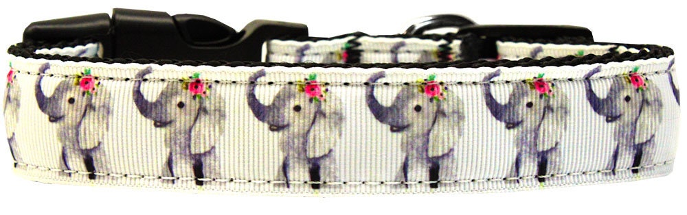 Pet Dog & Cat Nylon Collar or Leash, "Pretty Baby Elephants"