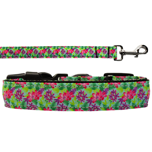 Pet Dog & Cat Nylon Collar or Leash, "Island Flowers"