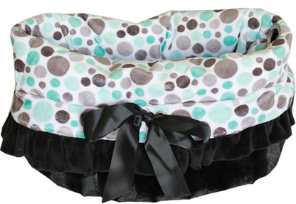 Dog, Puppy & Pet or Cat Reversible Snuggle Bugs Pet Bed, Bag, and Car Seat All-in-One, "Party Dots Group" (Available in 3 pattern options!)