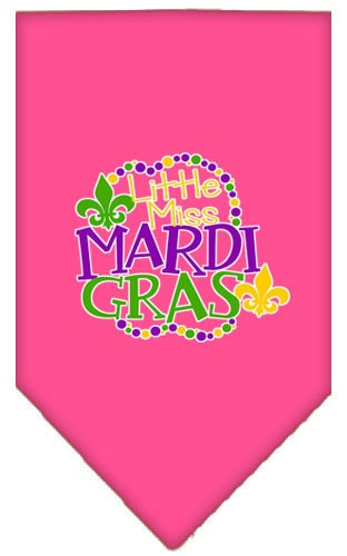 Pet and Dog Bandana Screen Printed, "Little Miss Mardi Gras"