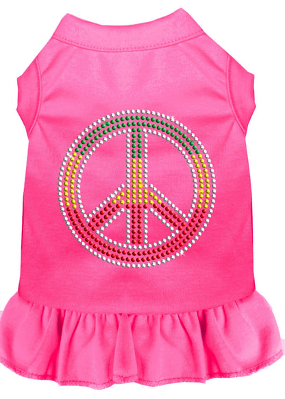 Pet Dog & Cat Dress Rhinestone, "Rasta Peace"