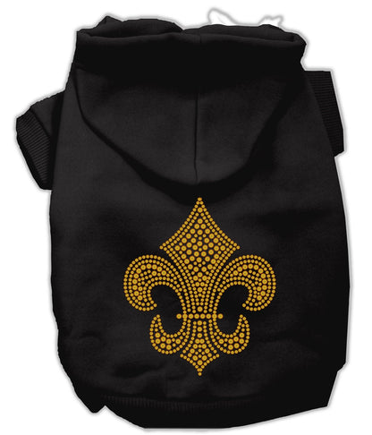 Pet, Dog & Cat Hoodie Rhinestone, "Gold Fleur De Lis"