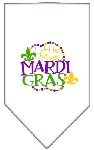 Pet and Dog Bandana Screen Printed, "Little Miss Mardi Gras"