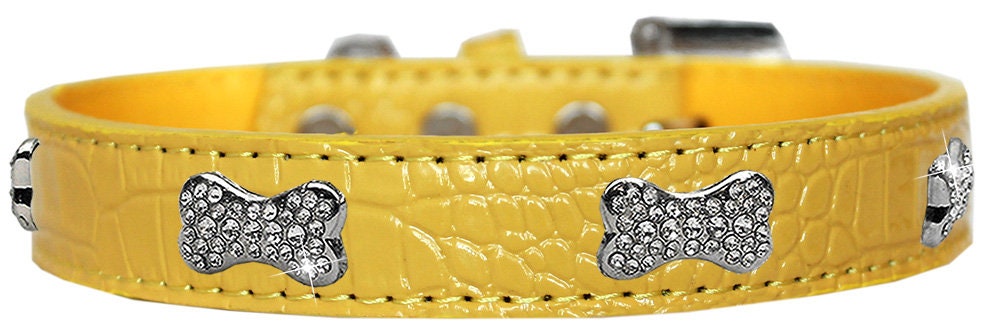 Dog, Puppy & Pet Designer Croc Collar, "Crystal Bone"