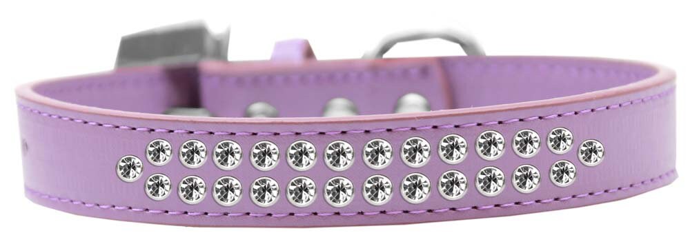 Dog, Puppy & Pet Fashion  Collar, "Two Row Clear Crystal Rimsets"