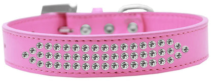 Dog, Puppy & Pet Fashion  Collar, "Three Row Clear Crystal Rimsets"