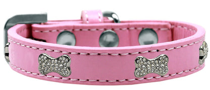 Dog, Puppy & Pet Premium Collar, "Clear Crystal Bone"