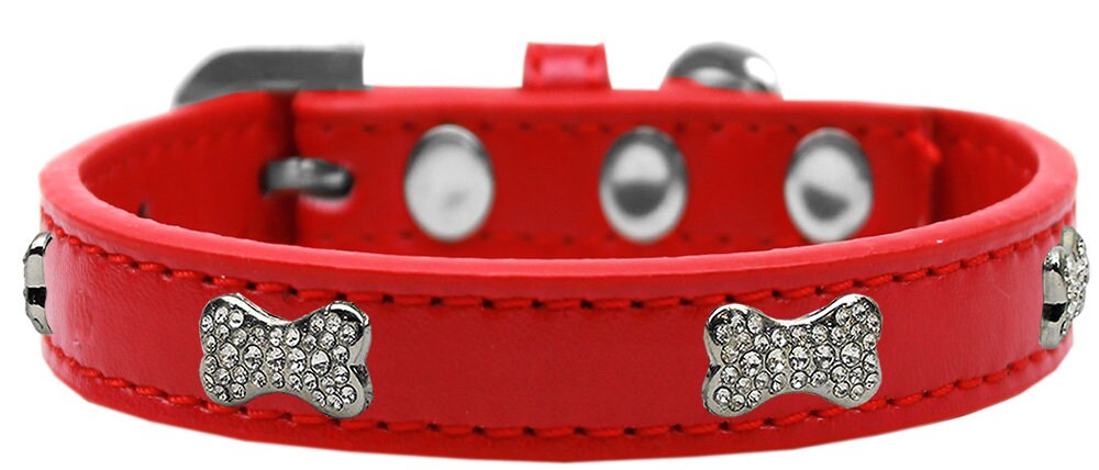 Dog, Puppy & Pet Premium Collar, "Clear Crystal Bone"