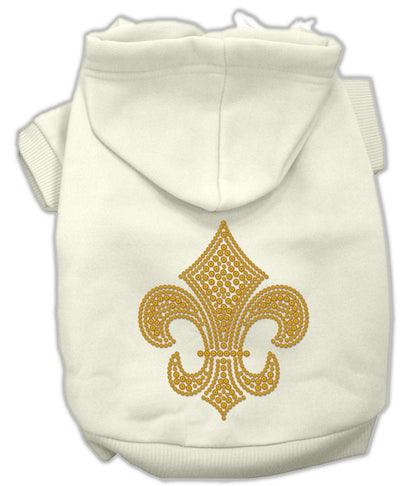 Pet, Dog & Cat Hoodie Rhinestone, "Gold Fleur De Lis"