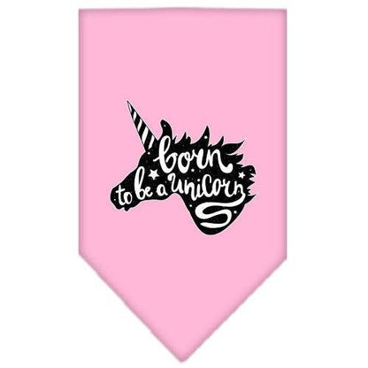 Pet and Dog Bandana Screen Printed, "Born To Be A Unicorn"