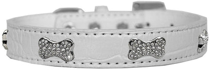 Dog, Puppy & Pet Designer Croc Collar, "Crystal Bone"