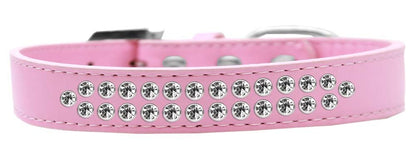 Dog, Puppy & Pet Fashion  Collar, "Two Row Clear Crystal Rimsets"