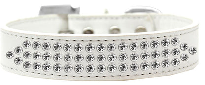 Dog, Puppy & Pet Fashion  Collar, "Three Row Clear Crystal Rimsets"