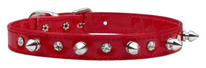 Dog, Puppy and Pet Collar, "Patent Crystal & Spike"