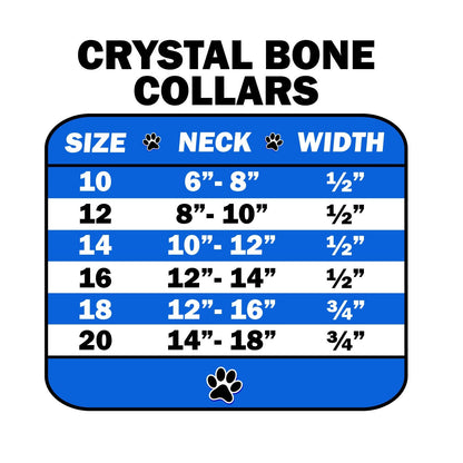 Dog, Puppy & Pet Designer Croc Collar, "Crystal Bone"