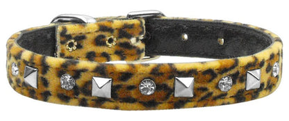 Dog, Puppy and Pet Collar, "Animal Print Crystal & Pyramid"