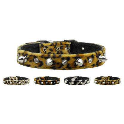 Dog, Puppy and Pet Collar, "Animal Print Crystal & Spike"