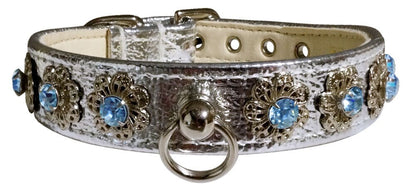 Dog, Puppy & Pet Collar, "Starlite Crystal Flower"