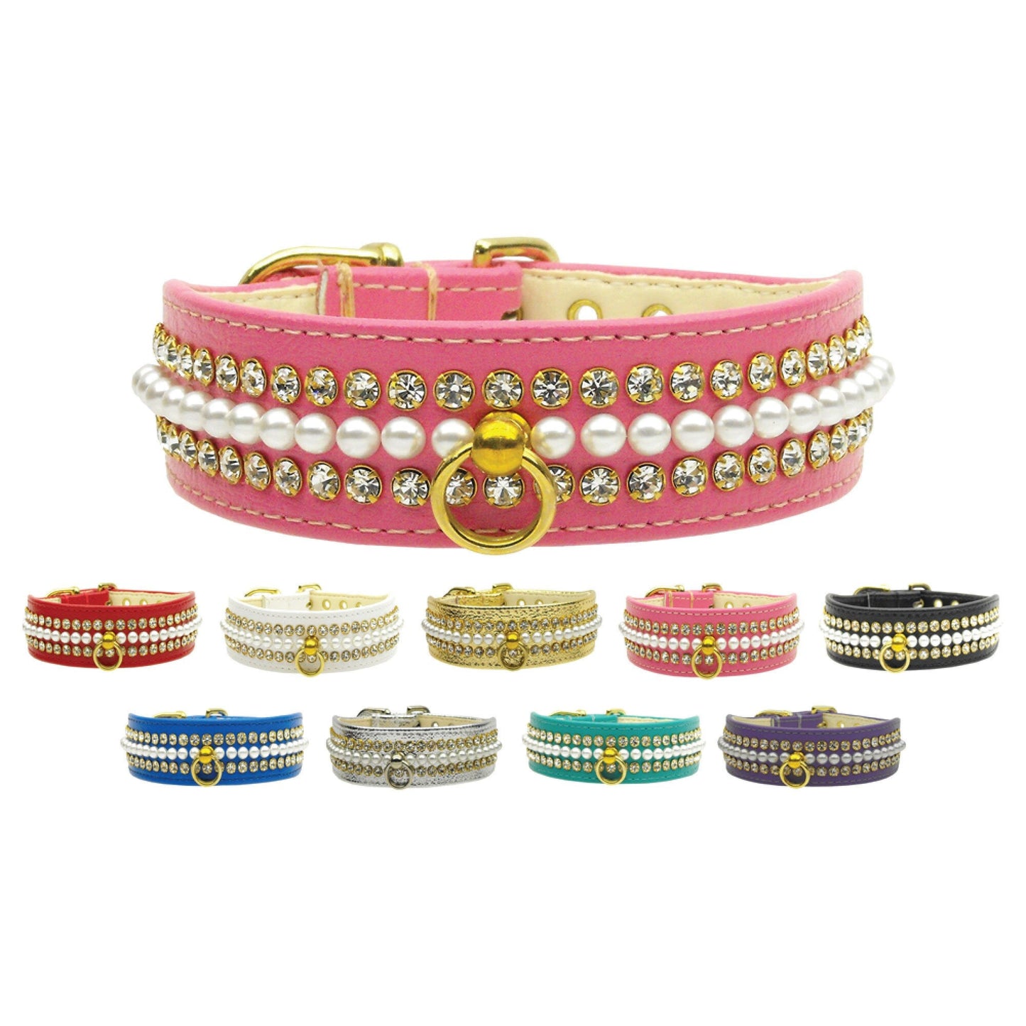 Dog, Puppy and Pet Collar, "Mini Pearl & Jewel"