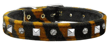 Dog, Puppy and Pet Collar, "Animal Print Crystal & Pyramid"