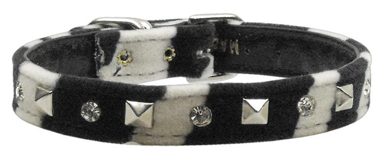 Dog, Puppy and Pet Collar, "Animal Print Crystal & Pyramid"