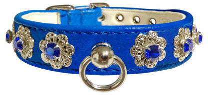 Dog, Puppy & Pet Collar, "Starlite Crystal Flower"