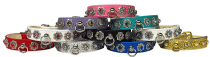 Dog, Puppy & Pet Collar, "Starlite Crystal Flower"