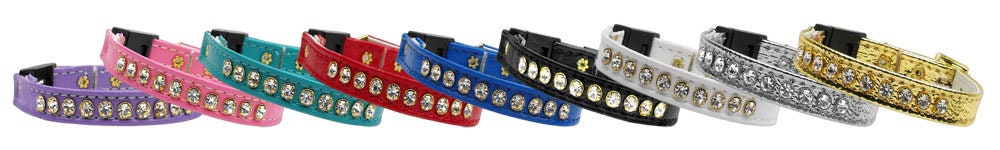 Cat Breakaway Buckle Collar, "One Row Rhinestone"