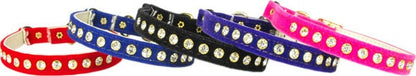 Premium Cat Safety With Band Collar, "Velvet One Row Rhinestone"