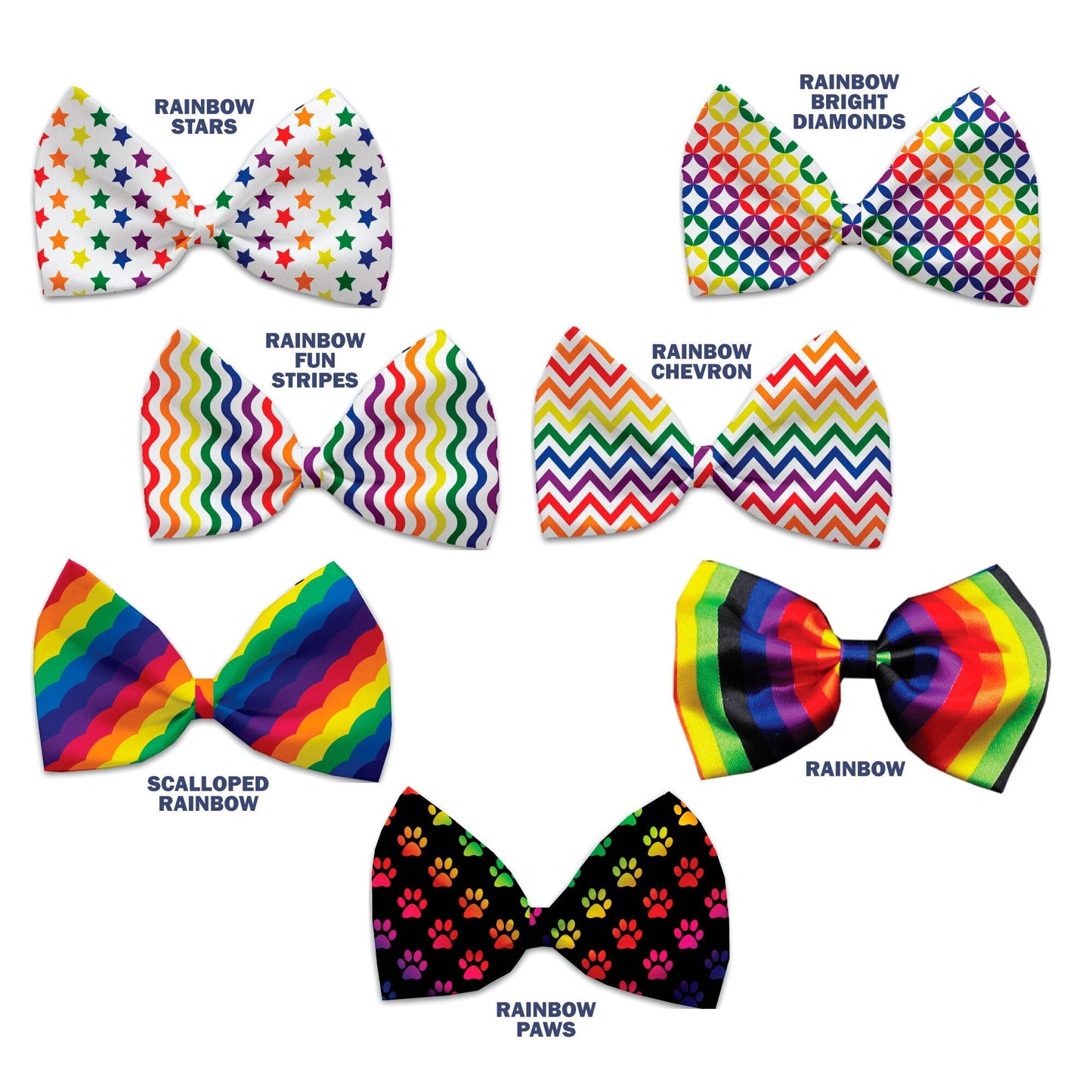 Pet, Dog and Cat Bow Ties, "Rainbow Pride Group" *Available in 7 different pattern options!*