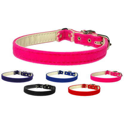 Premium Plain Cat Safety Collar, "Velvet, Blank"