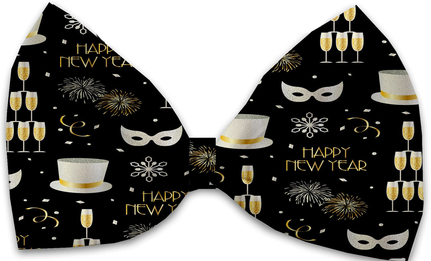 New Year's Eve Pet, Dog & Cat Bow Ties, "Fancy New Year"