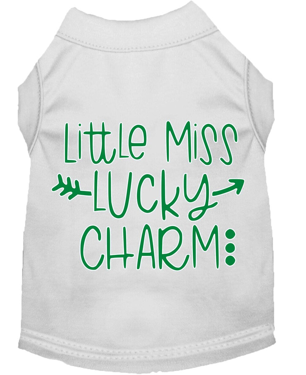 Pet Dog & Cat Shirt Screen Printed, "Little Miss Lucky Charm"