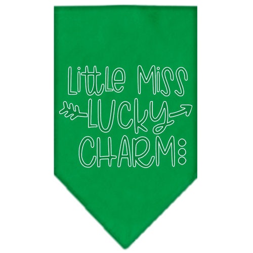 Pet and Dog Bandana Screen Printed, "Little Miss Lucky Charm"