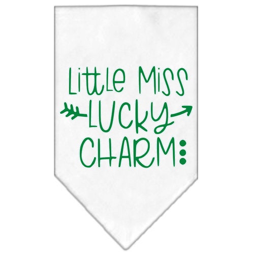 Pet and Dog Bandana Screen Printed, "Little Miss Lucky Charm"