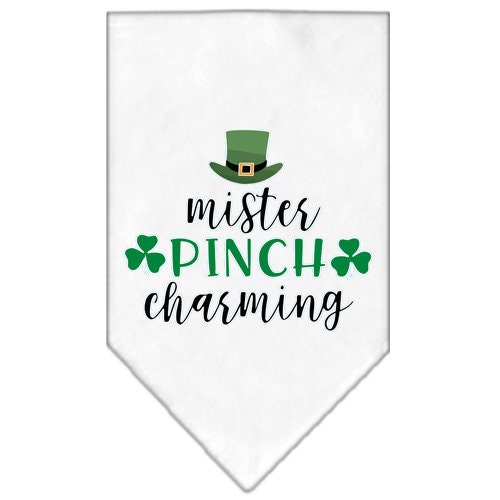 Pet and Dog Bandana Screen Printed, "Mr. Pinch Charming"